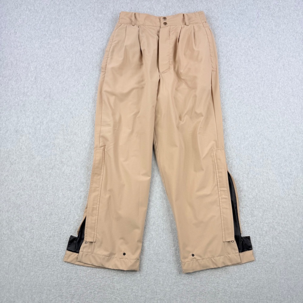 Zero Restriction Pants Womens Medium Tan Gore-Tex Golf Rain Outdoor Zip Ankle
